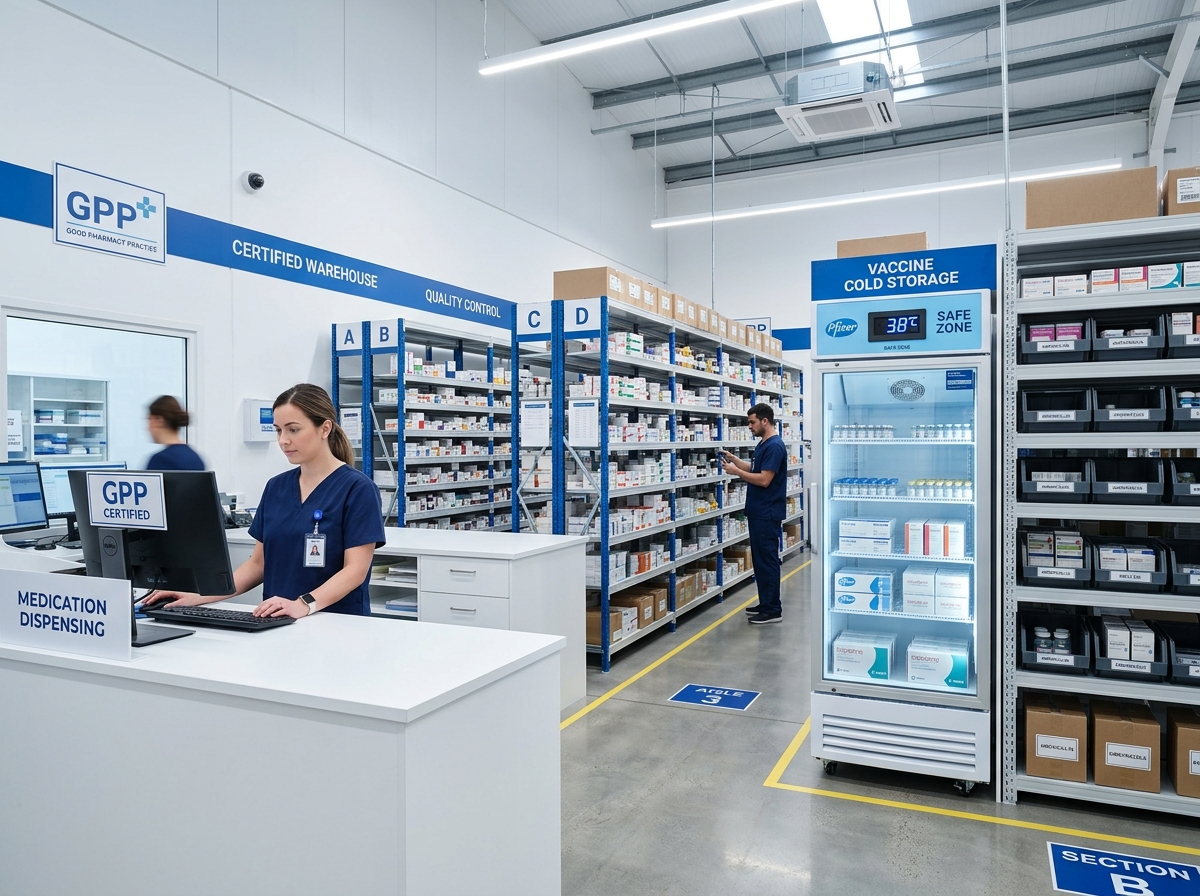 Nhiệt ẩm kế và tủ bảo quản thuốc tại nhà thuốc GPP